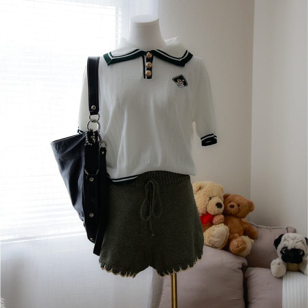 School Girl Harajuku Academia knit top size S
